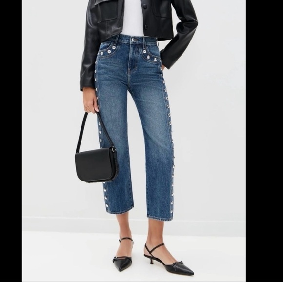 Veronica Beard Denim - Veronica Beard NWT Dylan Ankle Studded Jeans Size 25✨